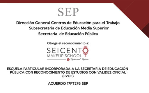 SEICENTO LOGRÓ ANTE LA SEP, RECONOCER AL MAQUILLAJE COMO UNA CARRERA CON VALIDEZ OFICIAL A NIVEL FEDERAL (RVOE)